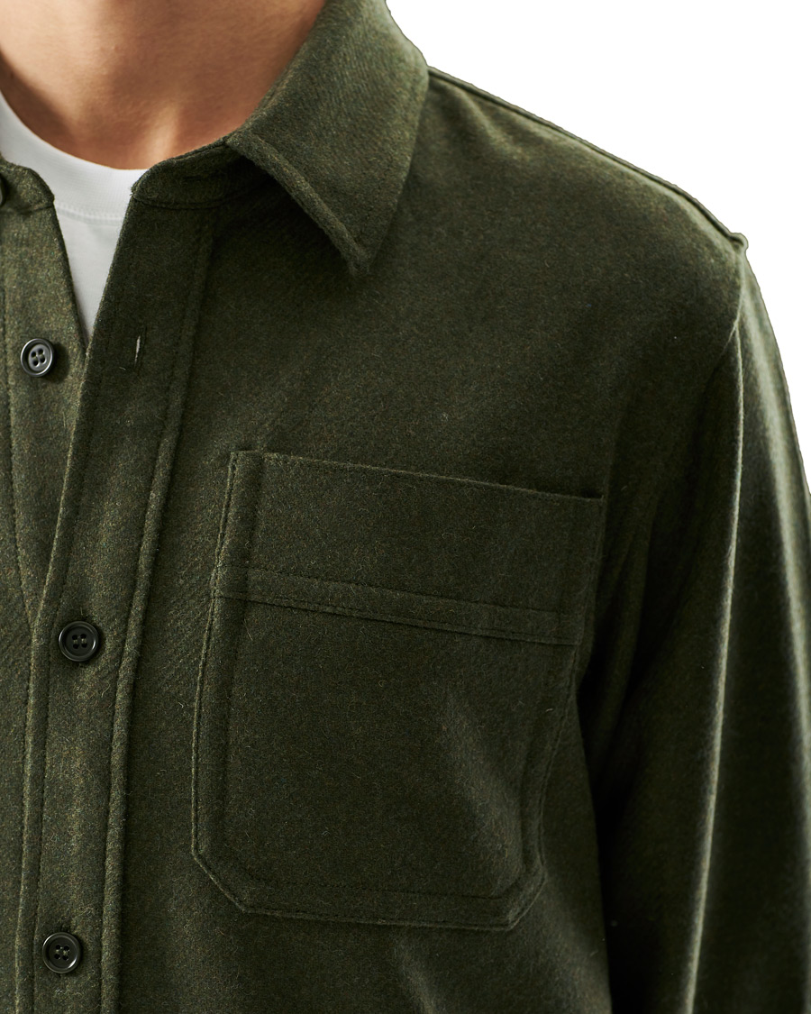 Herre | Skjorter | A.P.C. | Basile Wool Shirt Jacket Olive