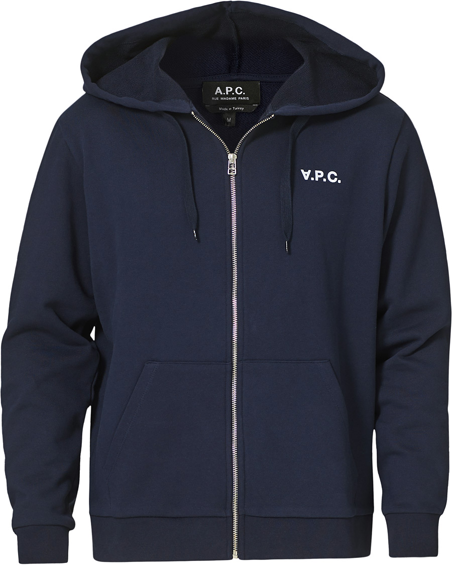 Herre | Trøjer | A.P.C. | Quentin Full Zip Hoodie Navy