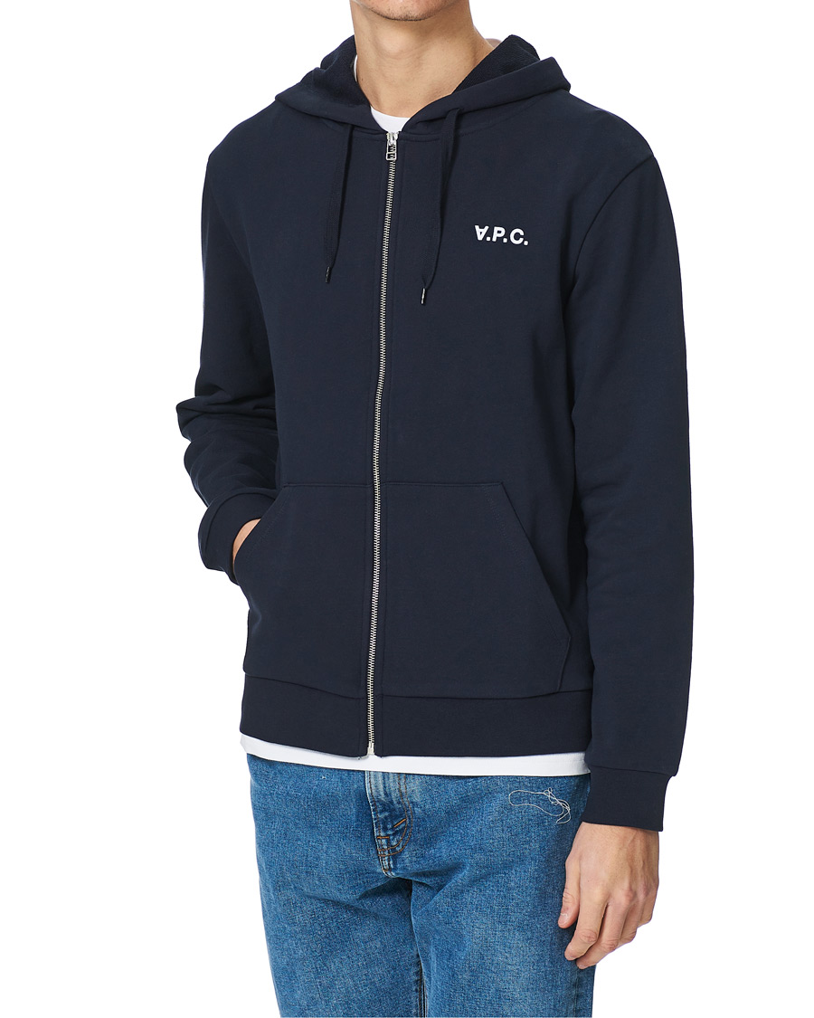 Herre | Trøjer | A.P.C. | Quentin Full Zip Hoodie Navy