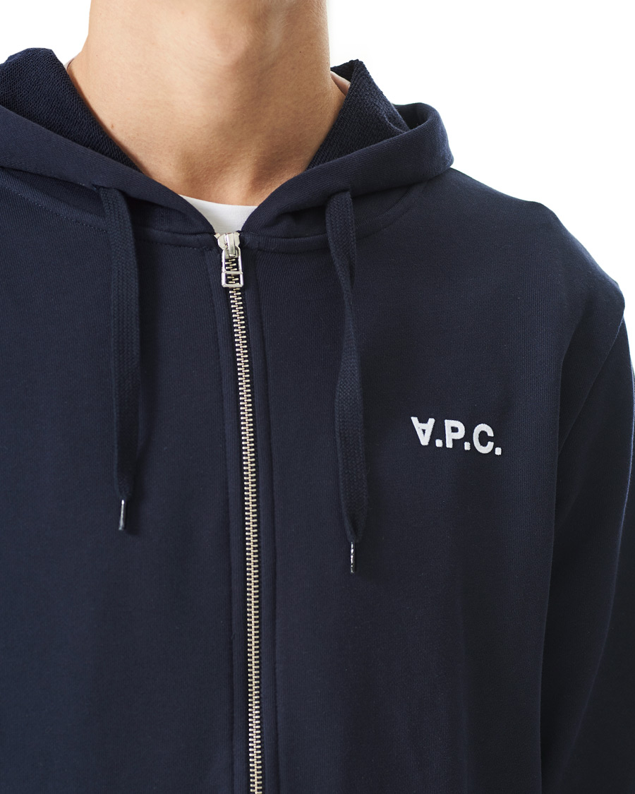 Herre | Trøjer | A.P.C. | Quentin Full Zip Hoodie Navy