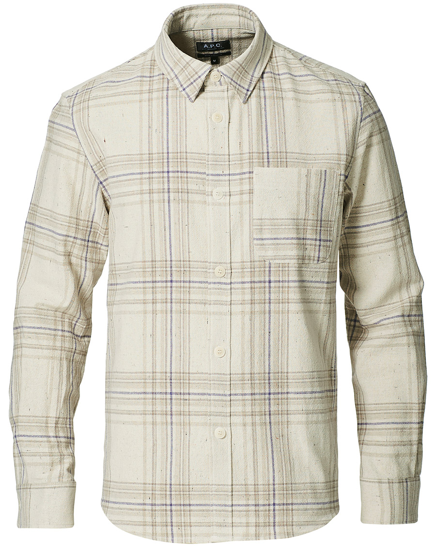 Herre | Skjorter | A.P.C. | Trek Checked Overshirt Beige