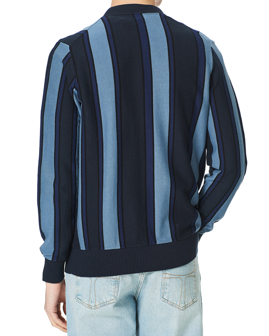 Herre | Trøjer | Lyle & Scott | Stripe Cardigan Slate Blue/Navy
