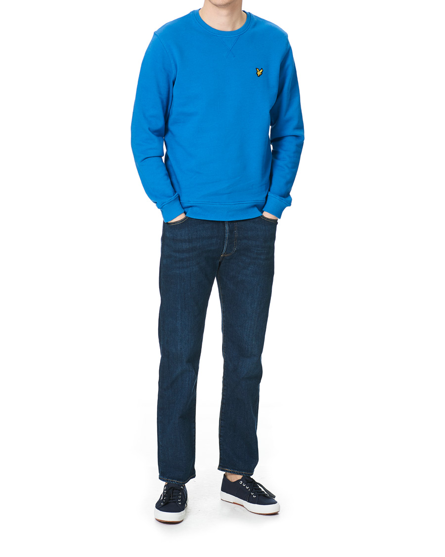 Herre | Trøjer | Lyle & Scott | Crew Neck Organic Cotton Sweatshirt Spring Blue