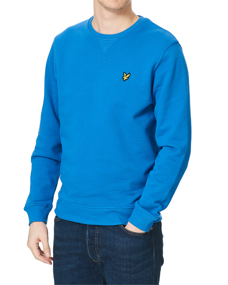 Herre | Trøjer | Lyle & Scott | Crew Neck Organic Cotton Sweatshirt Spring Blue