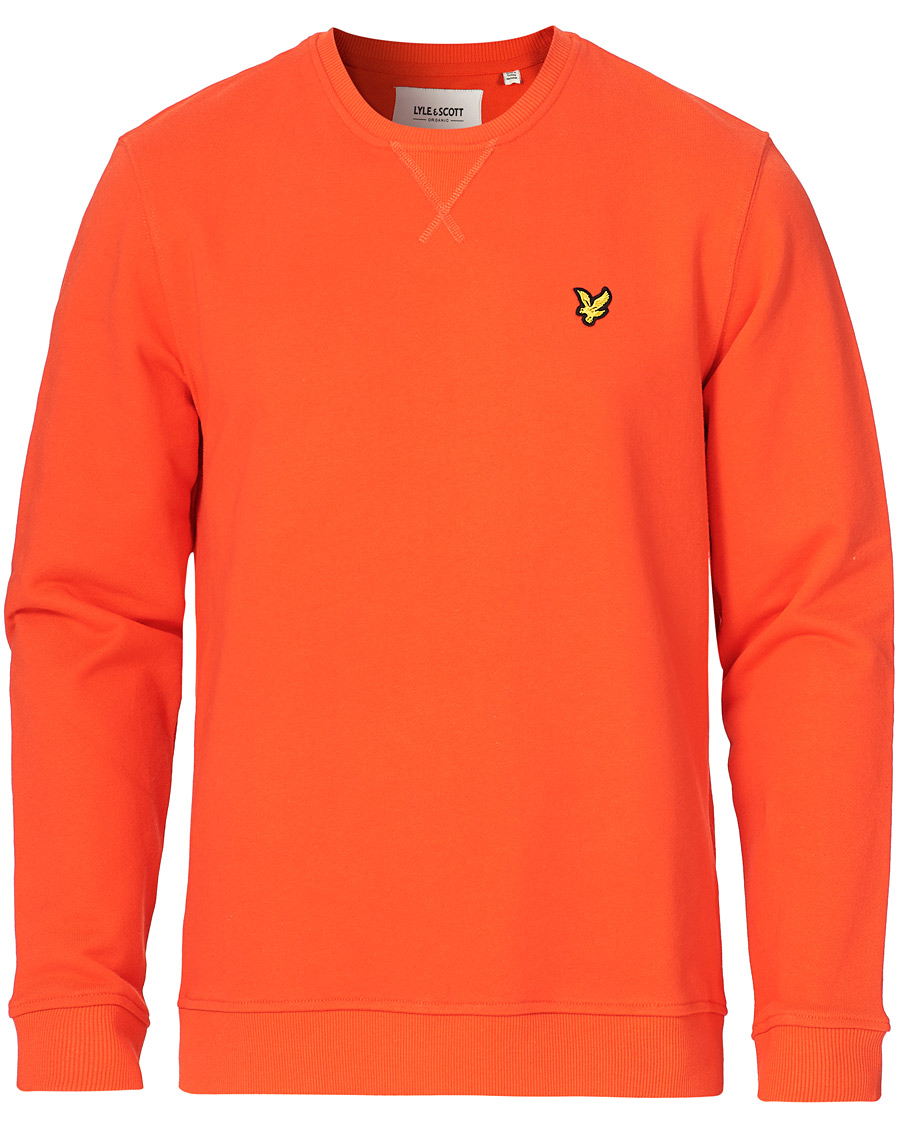 Herre | Trøjer | Lyle & Scott | Crew Neck Organic Cotton Sweatshirt Red Flyer