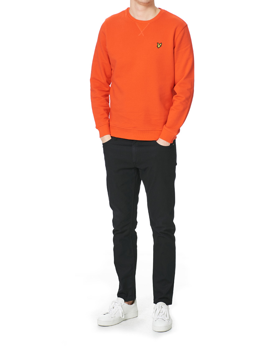 Herre | Trøjer | Lyle & Scott | Crew Neck Organic Cotton Sweatshirt Red Flyer