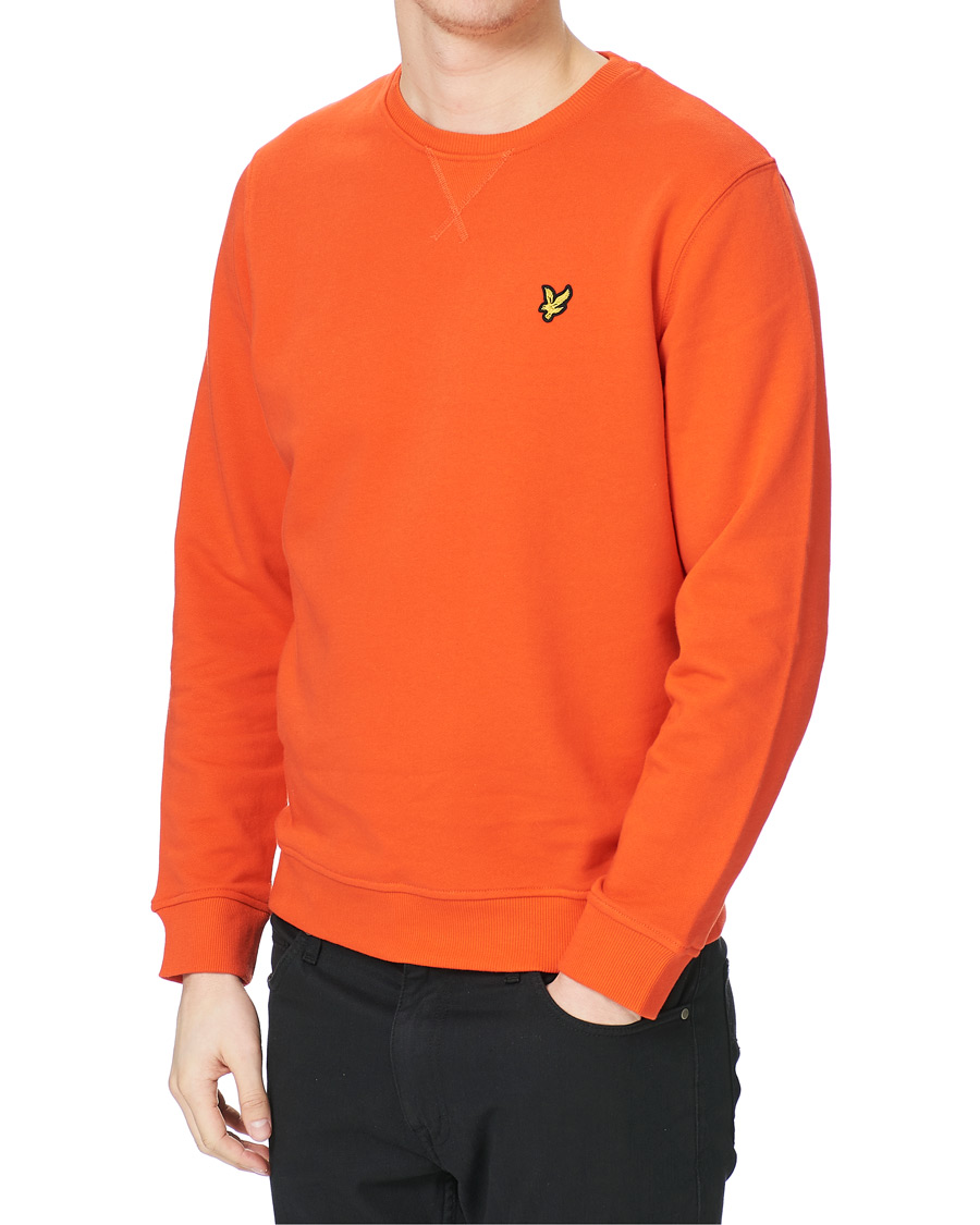 Herre | Trøjer | Lyle & Scott | Crew Neck Organic Cotton Sweatshirt Red Flyer