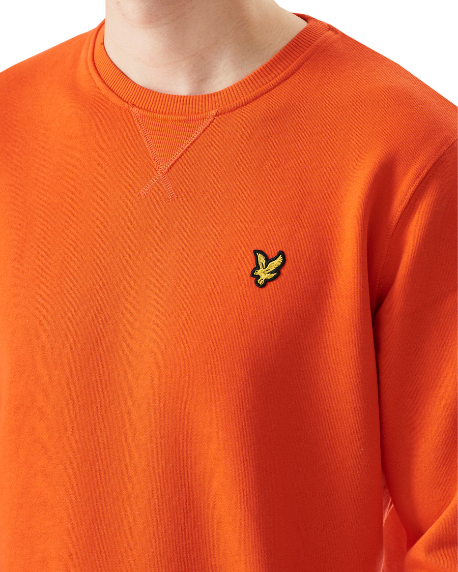 Herre | Trøjer | Lyle & Scott | Crew Neck Organic Cotton Sweatshirt Red Flyer