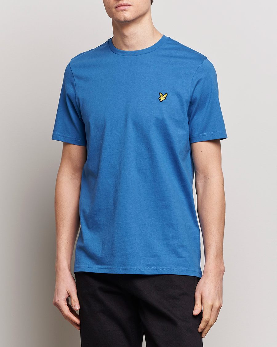 Herre | Loyalitetstilbud | Lyle & Scott | Crew Neck Organic Cotton T-Shirt Spring Blue