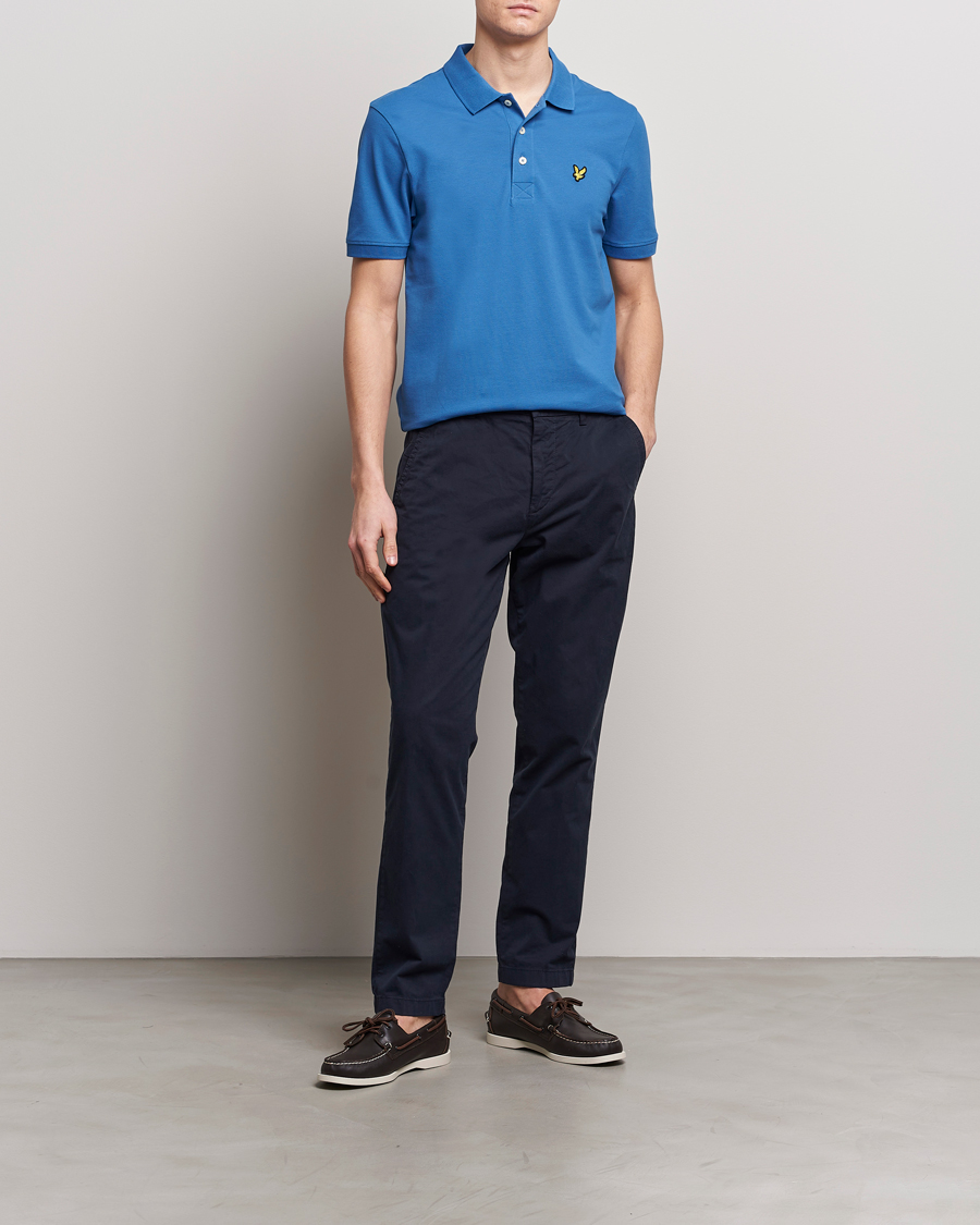 Herre | Polotrøjer | Lyle & Scott | Plain Pique Polo Spring Blue
