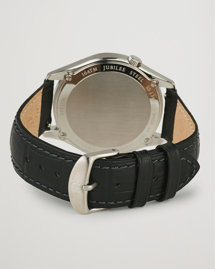 Herre | Sjöö Sandström Jubilee Steel Quartz 40mm White/Black Calf | Sjöö Sandström | Jubilee Steel Quartz 40mm White/Black Calf