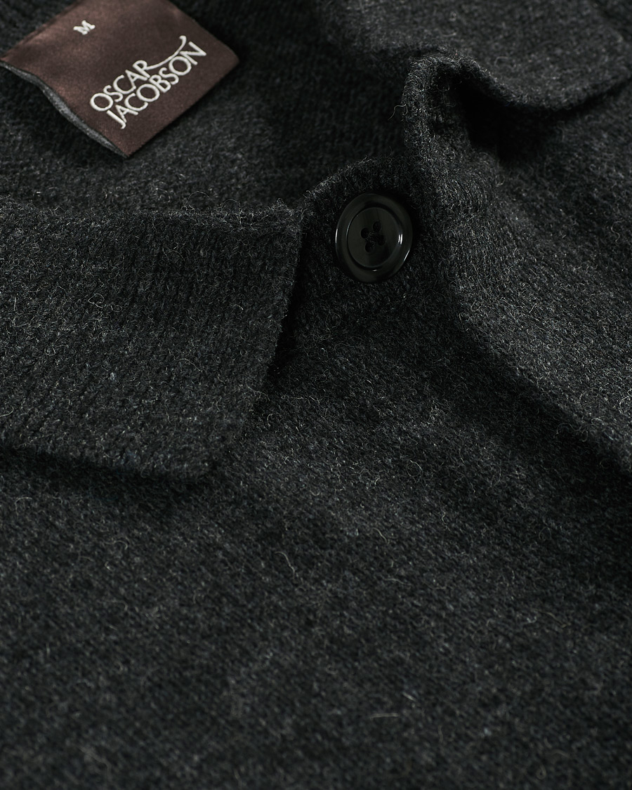 Herre | Trøjer | Oscar Jacobson | Logan Wool Cardigan Charcoal