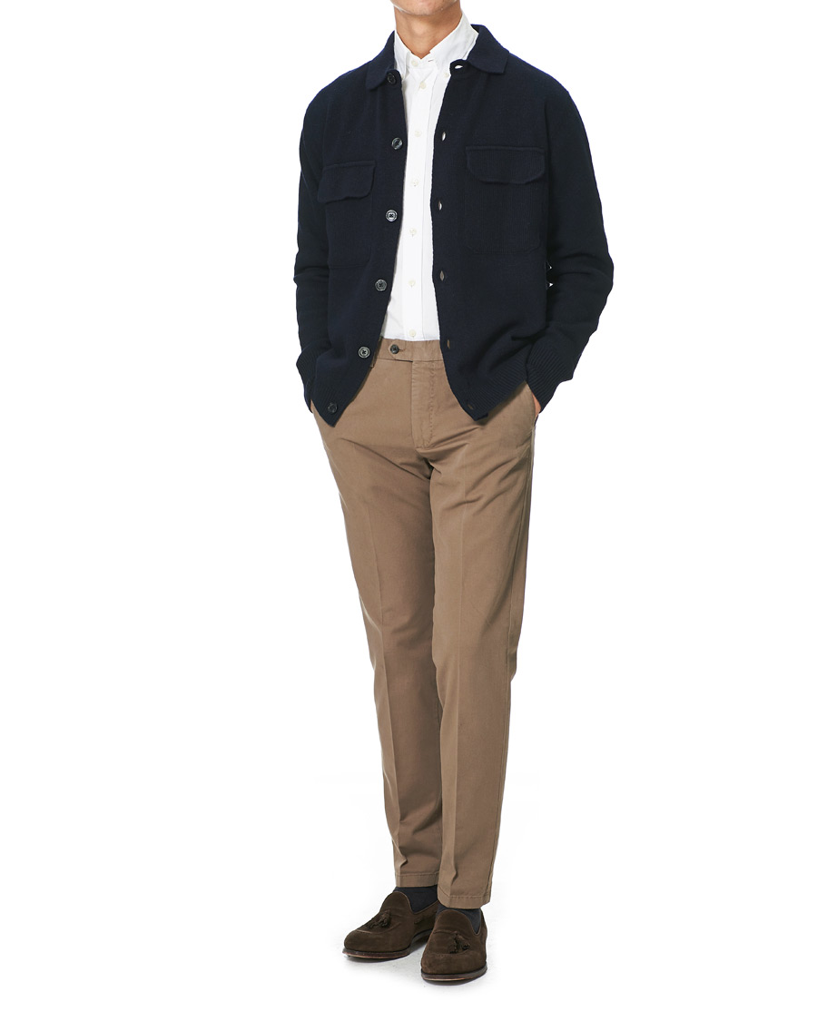 Herre | Trøjer | Oscar Jacobson | Logan Wool Cardigan Navy