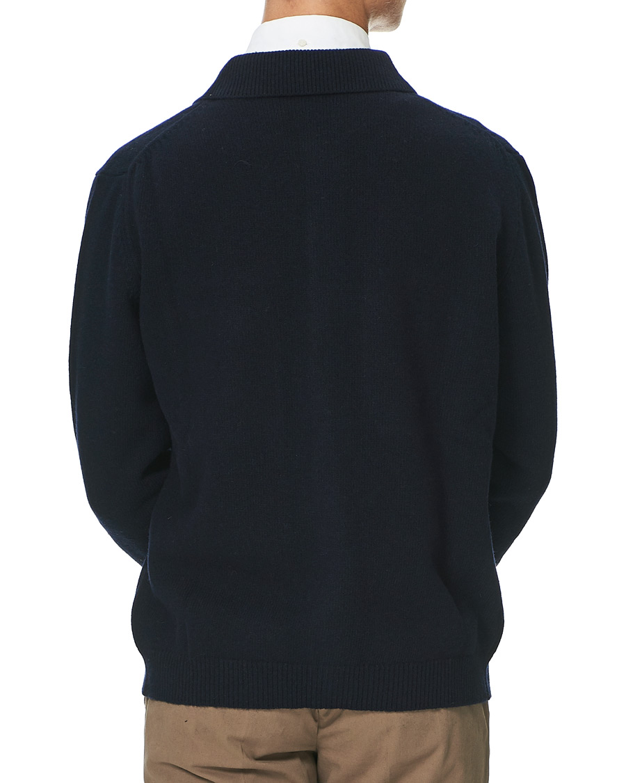 Herre | Trøjer | Oscar Jacobson | Logan Wool Cardigan Navy