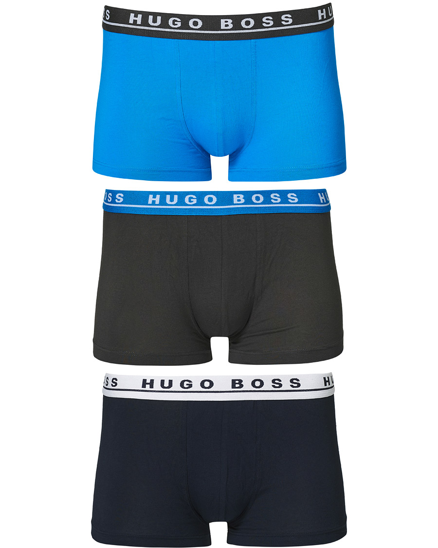 Herre | Undertøj | BOSS BLACK | BOSS 3-Pack Trunk Boxer Shorts Grey/Navy/Blue