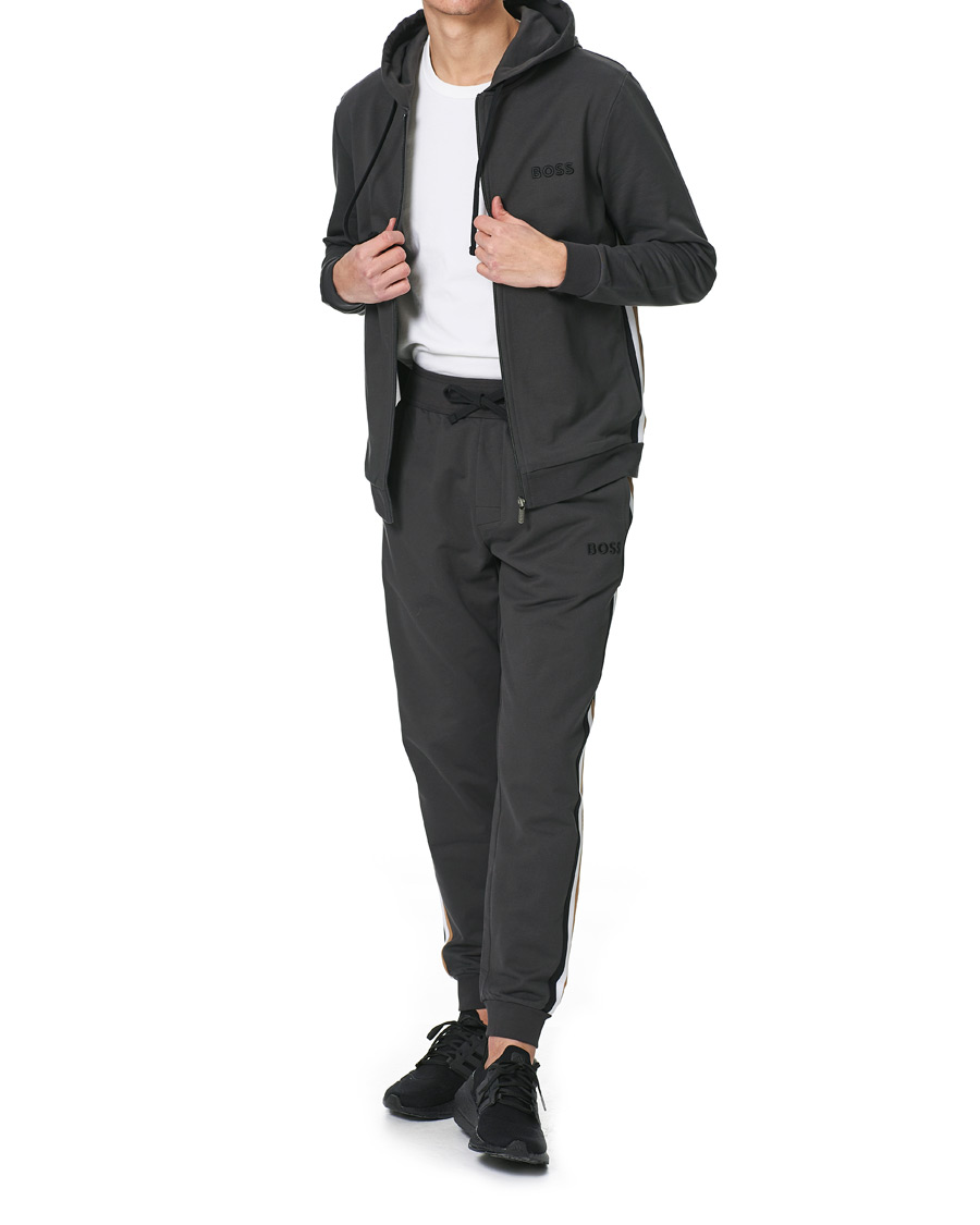 Herre | Trøjer | BOSS BLACK | BOSS Heritage Tracksuit Full-Zip Hoodie Dark Grey