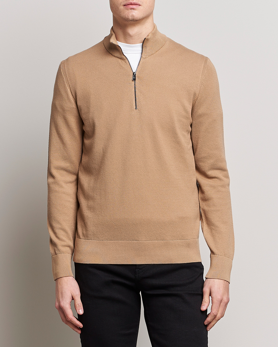 Herre |  | BOSS BLACK | Ebrando Half-Zip Medium Beige