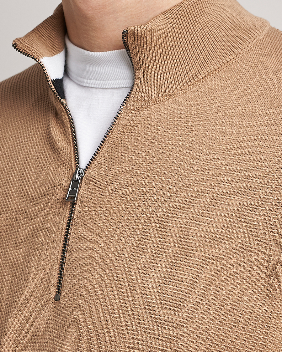 Herre | Trøjer | BOSS BLACK | Ebrando Half-Zip Medium Beige