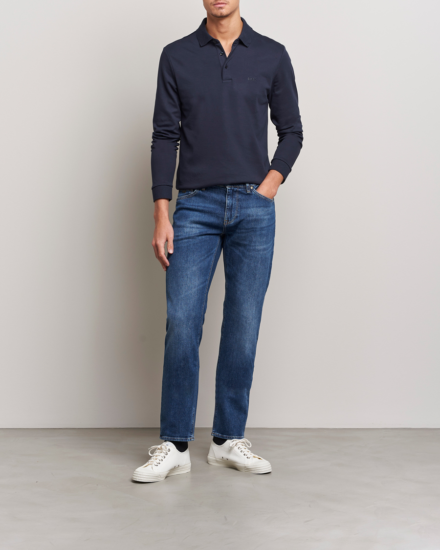 Herre | Trøjer | BOSS BLACK | Pado Knitted Polo Shirt Dark Blue