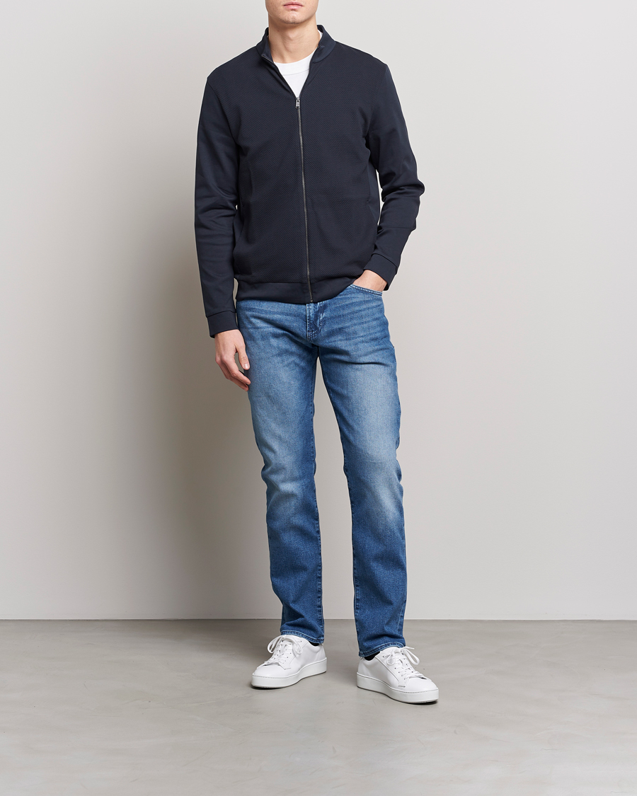 Herre | Trøjer | BOSS BLACK | Skiles Knitted Full-Zip Sweater Dark Blue