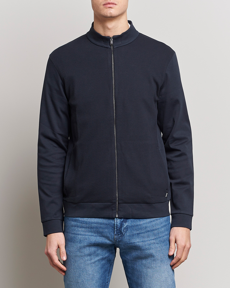 Herr | BOSS BLACK | BOSS BLACK | Skiles Knitted Full-Zip Sweater Dark Blue