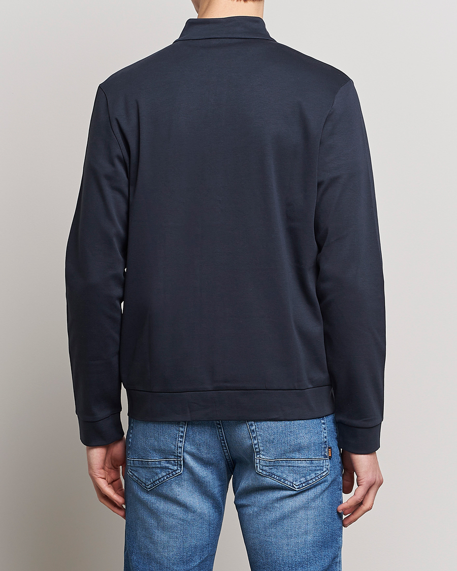 Herre | Trøjer | BOSS BLACK | Skiles Knitted Full-Zip Sweater Dark Blue