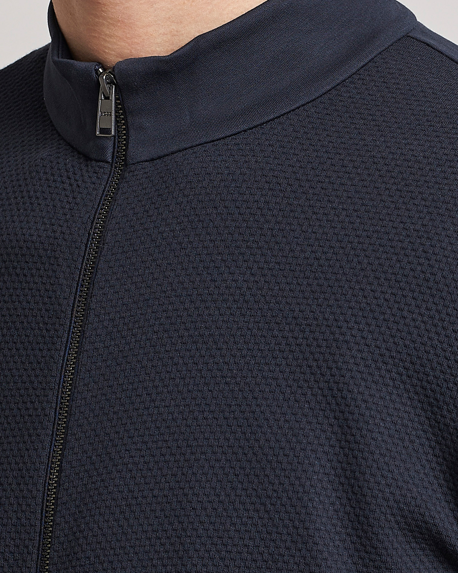 Herre | Trøjer | BOSS BLACK | Skiles Knitted Full-Zip Sweater Dark Blue