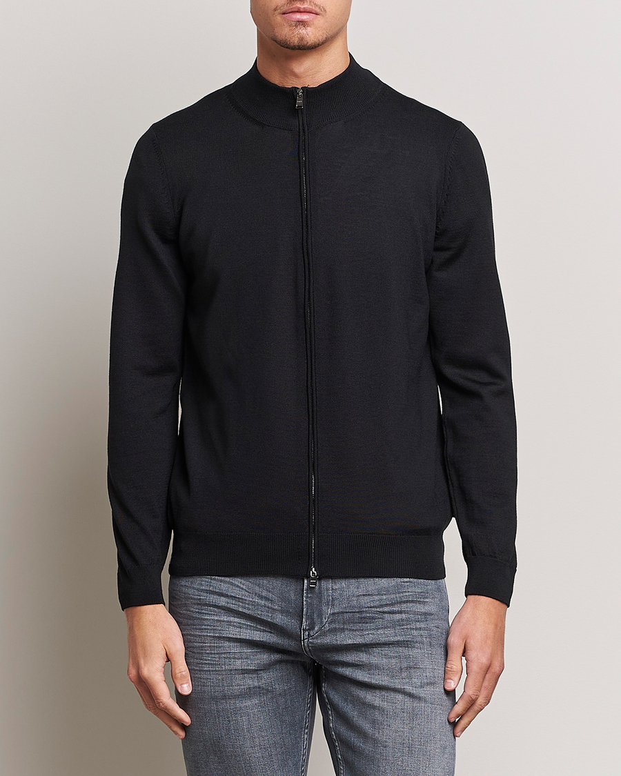 Herre | BOSS | BOSS BLACK | Balonso Full-Zip Sweater Black