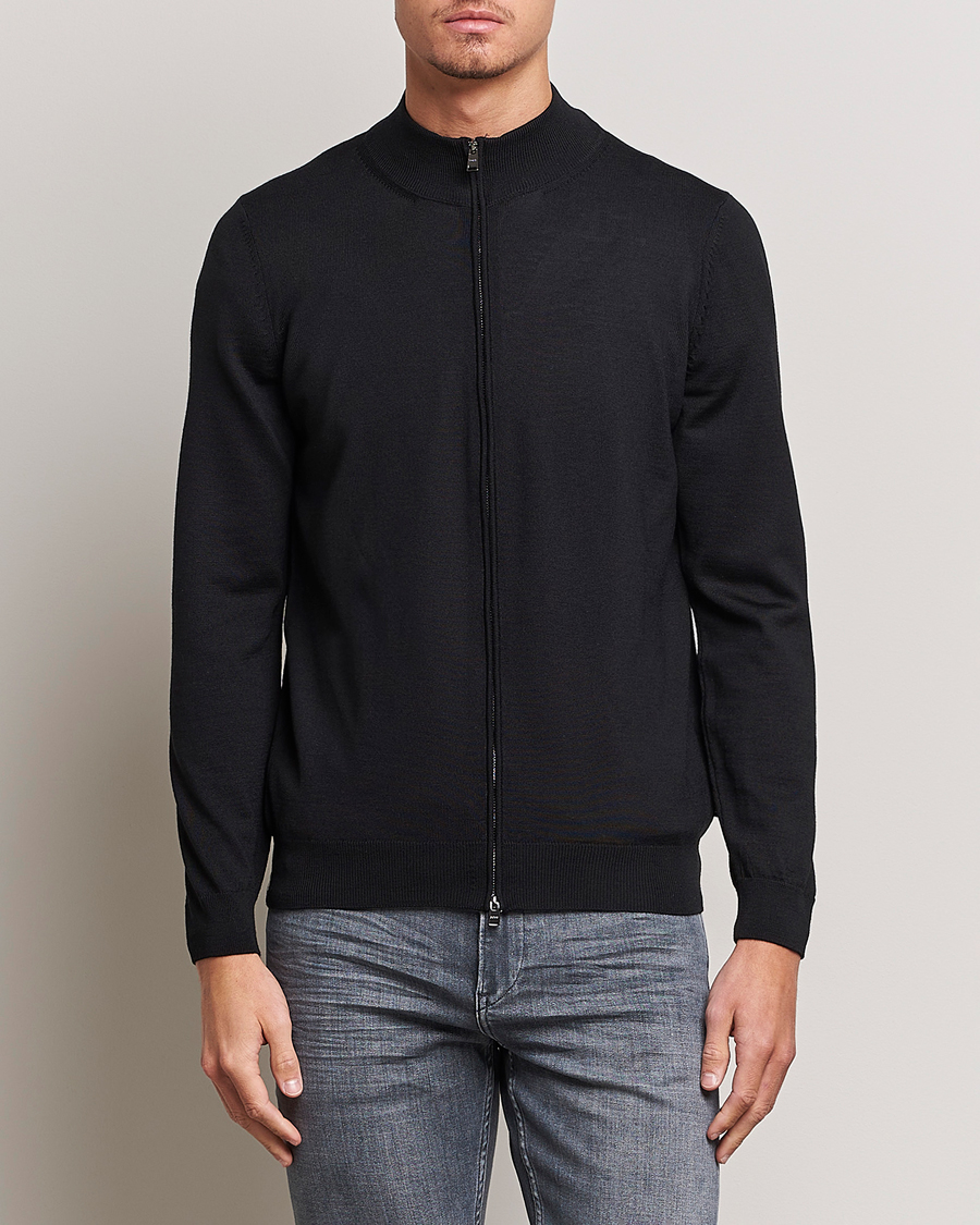 Herr | Kläder | BOSS BLACK | Balonso Full-Zip Sweater Black