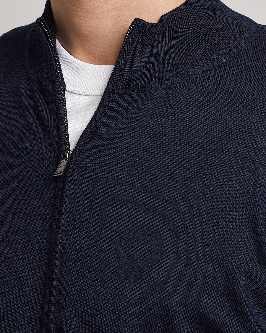 Herre | Trøjer | BOSS BLACK | Balonso Full-Zip Sweater Dark Blue