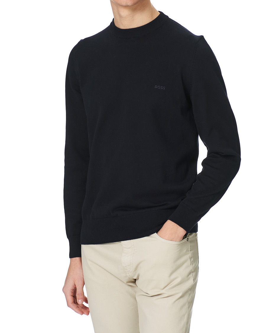 Herre | Trøjer | BOSS BLACK | BOSS Pacas Knitted Pullover Dark Blue