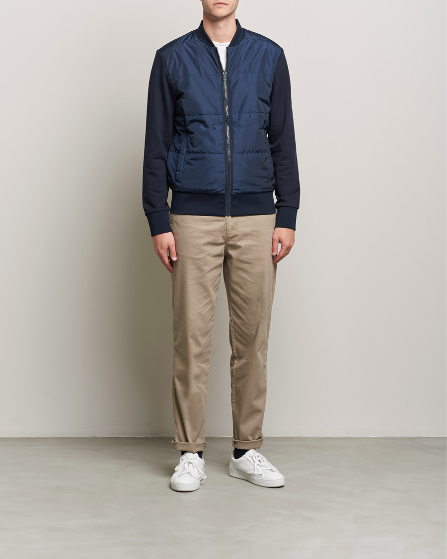 Herre | Jakker | BOSS BLACK | BOSS Skiles Hybrid Bomber Jacket Dark Blue
