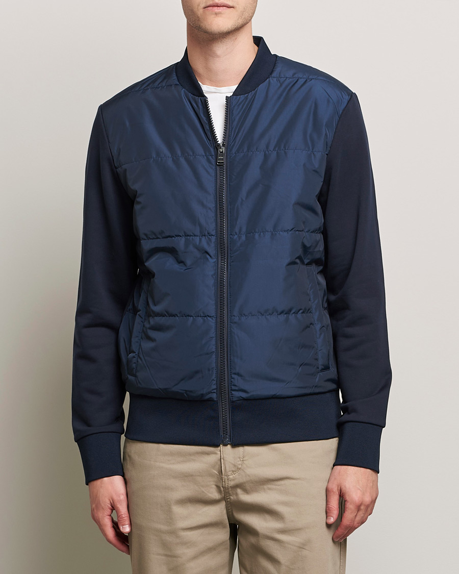 Herre | Jakker | BOSS BLACK | BOSS Skiles Hybrid Bomber Jacket Dark Blue