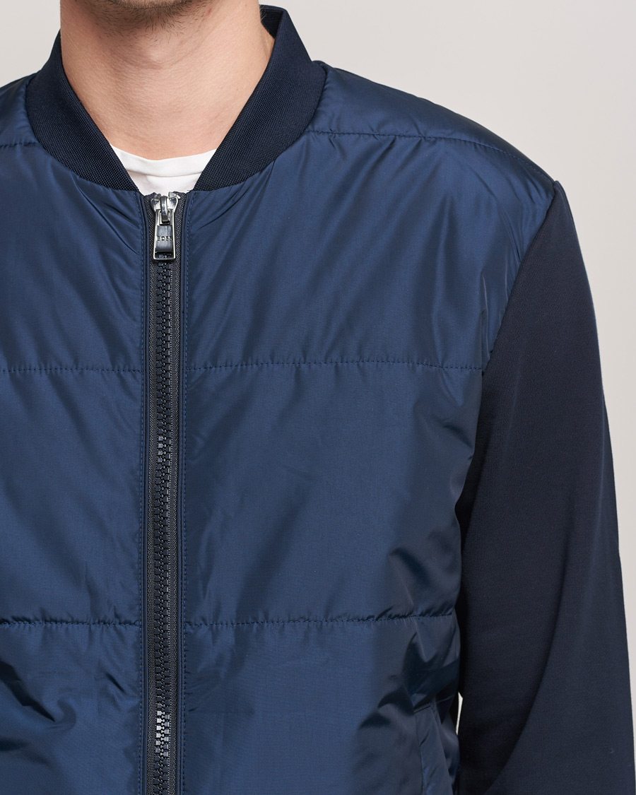 Herre | Jakker | BOSS BLACK | BOSS Skiles Hybrid Bomber Jacket Dark Blue