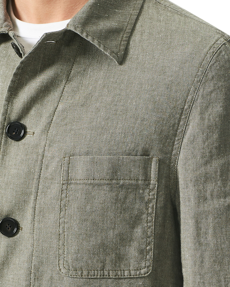 Herre | Blazere & jakker | BOSS BLACK | BOSS Carper Cotton/Linen Workwear Jacket Open Green