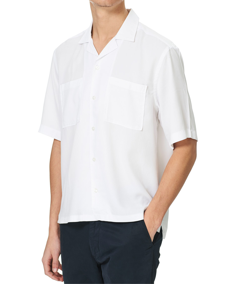Herre | Skjorter | BOSS BLACK | BOSS Lars Resort Collar Short Sleeve Shirt White