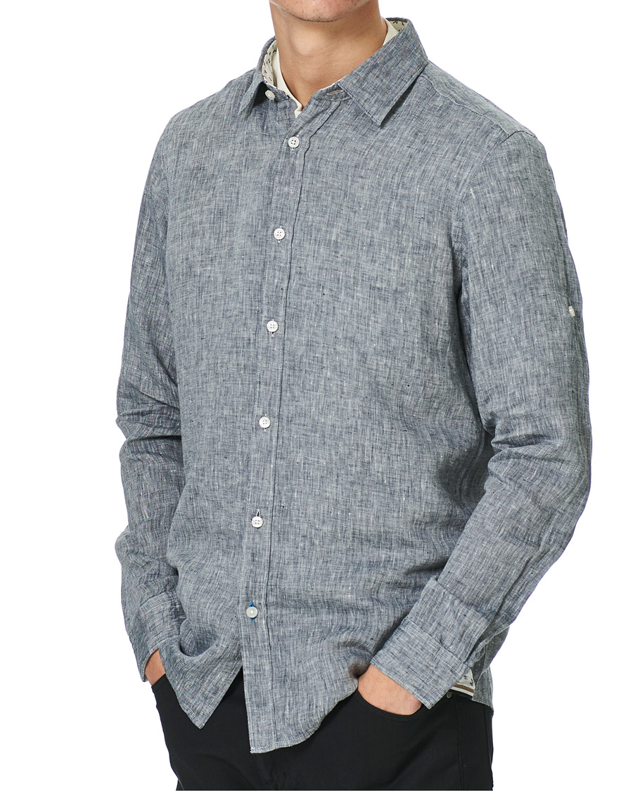 Herre | Skjorter | BOSS BLACK | BOSS Lukas Linen Shirt Dark Blue