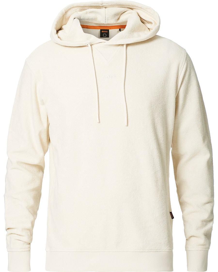 Herre | Trøjer | BOSS ORANGE | BOSS Casual Wetowel Terry Hoodie Open White