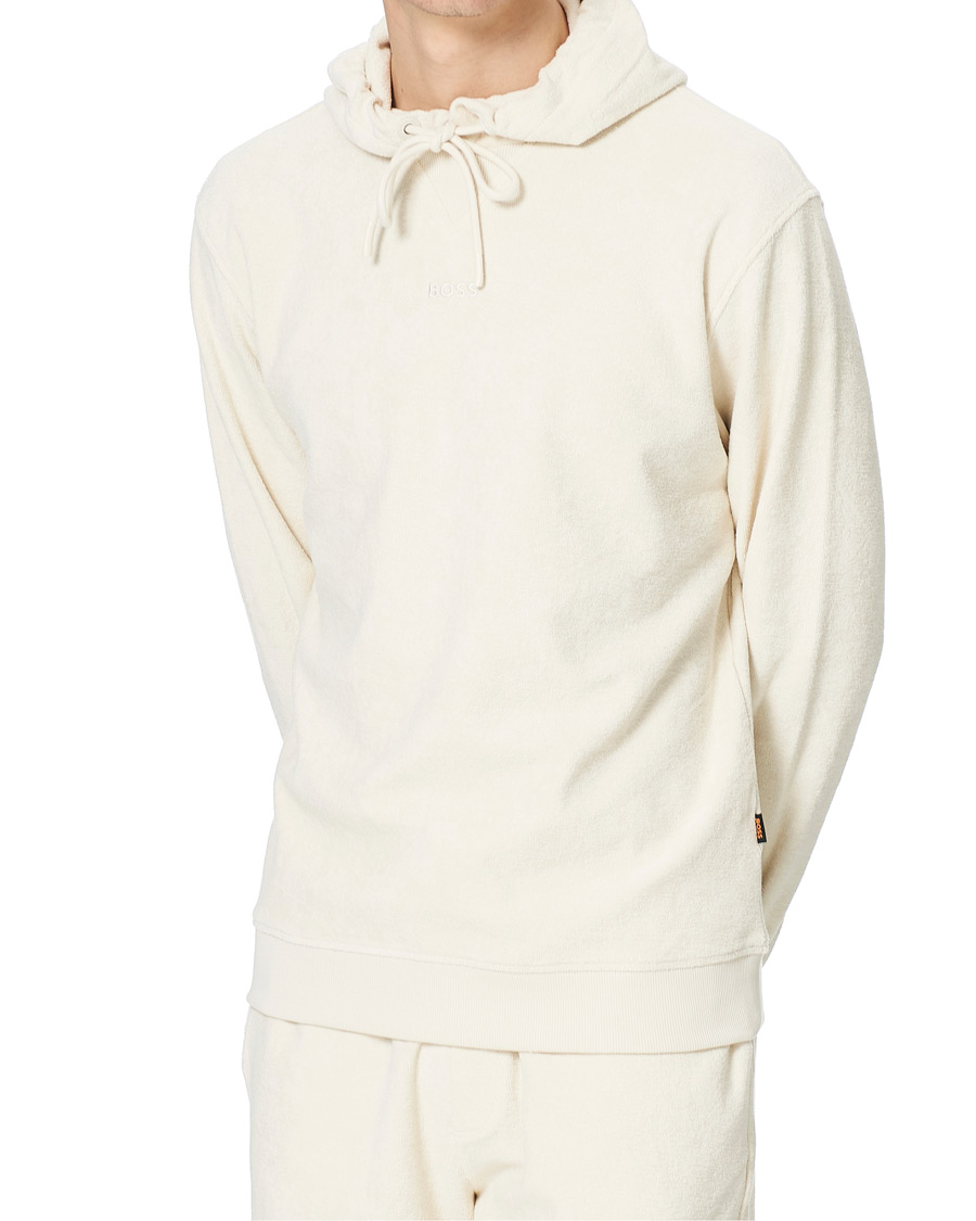 Herre | Trøjer | BOSS ORANGE | BOSS Casual Wetowel Terry Hoodie Open White