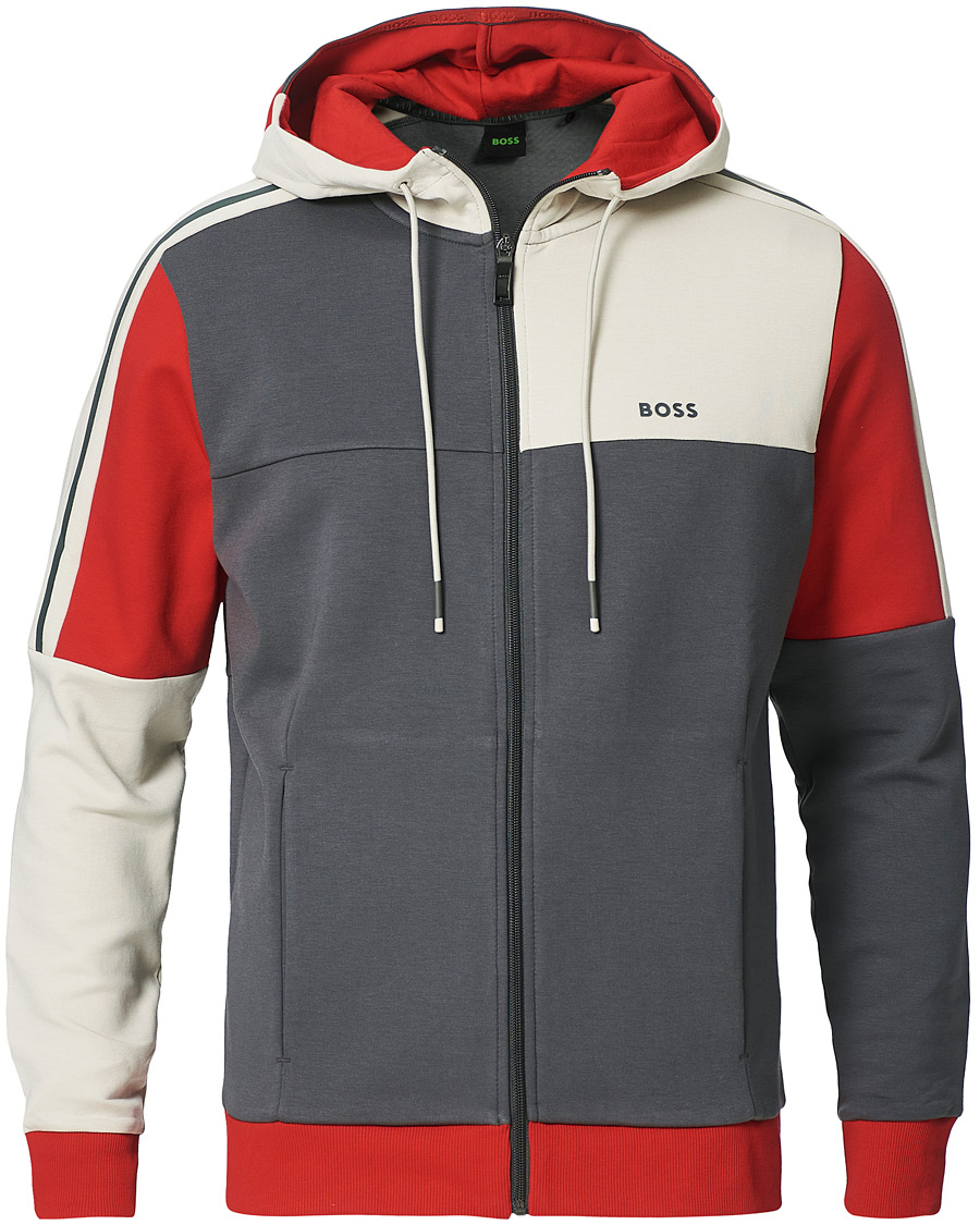 Herre | Trøjer | BOSS GREEN | BOSS Athleisure Saggy Full Zip Hoodie Dark Grey