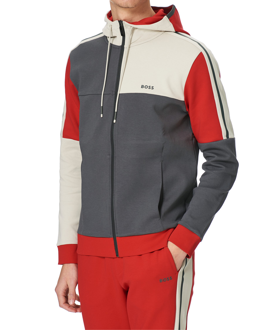 Herre | Trøjer | BOSS GREEN | BOSS Athleisure Saggy Full Zip Hoodie Dark Grey