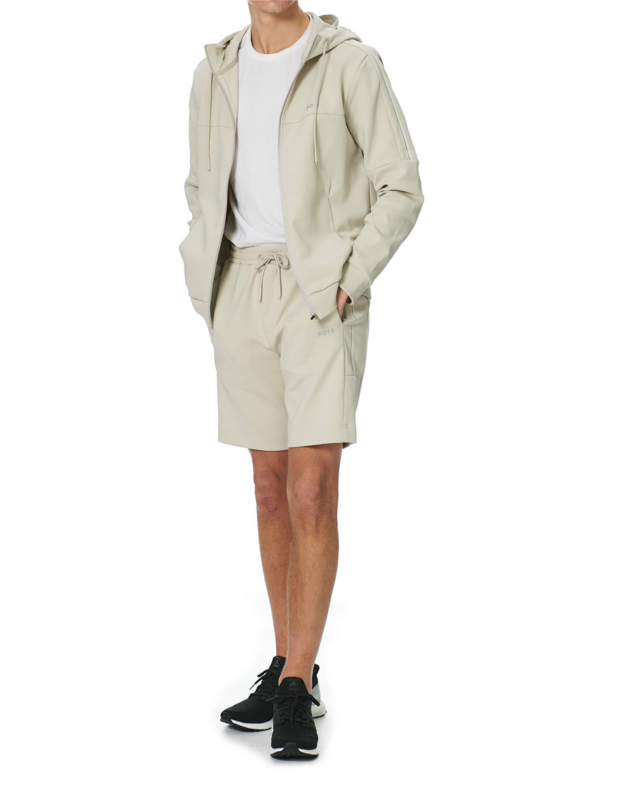 Herre | Trøjer | BOSS GREEN | BOSS Athleisure Saggy Full Zip Hoodie Light Beige