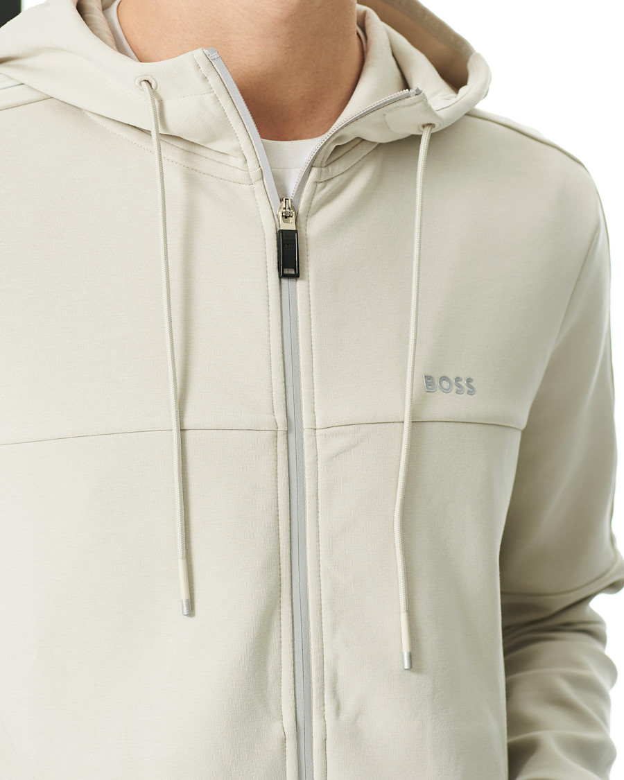 Herre | Trøjer | BOSS GREEN | BOSS Athleisure Saggy Full Zip Hoodie Light Beige