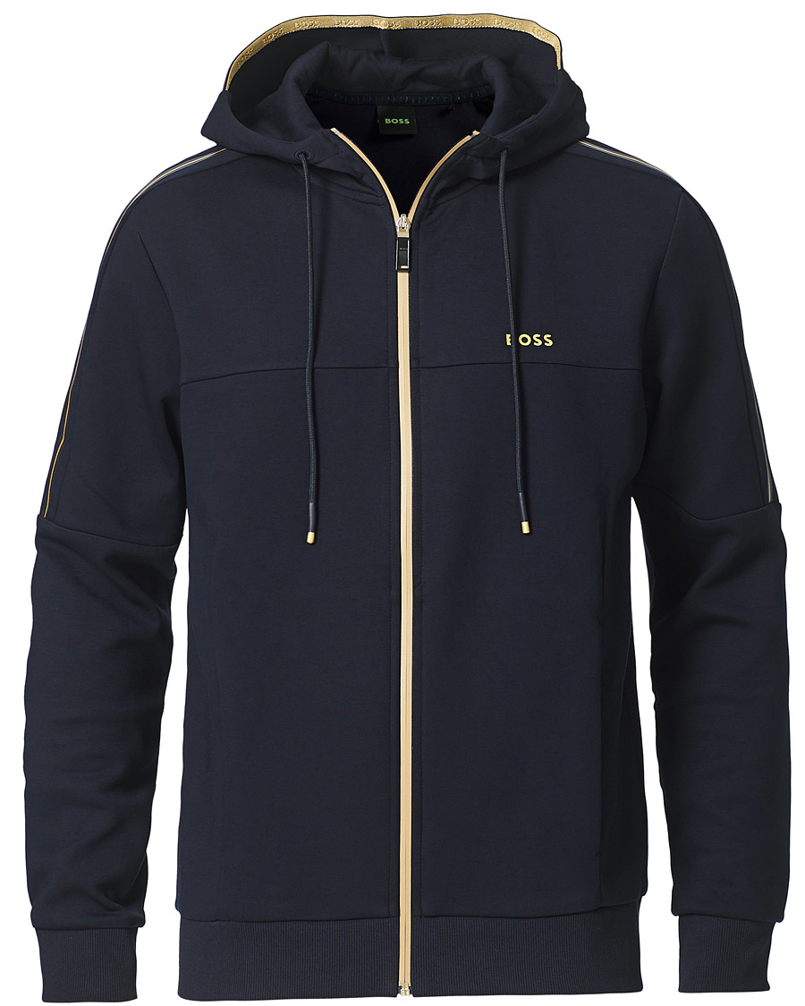 Herre | Trøjer | BOSS GREEN | BOSS Athleisure Saggy Full Zip Hoodie Dark Blue