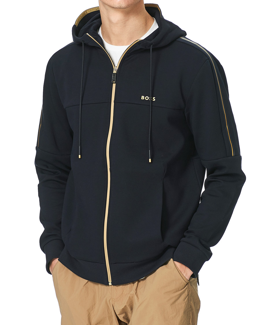 Herre | Trøjer | BOSS GREEN | BOSS Athleisure Saggy Full Zip Hoodie Dark Blue