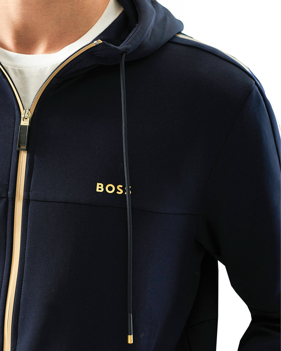 Herre | Trøjer | BOSS GREEN | BOSS Athleisure Saggy Full Zip Hoodie Dark Blue