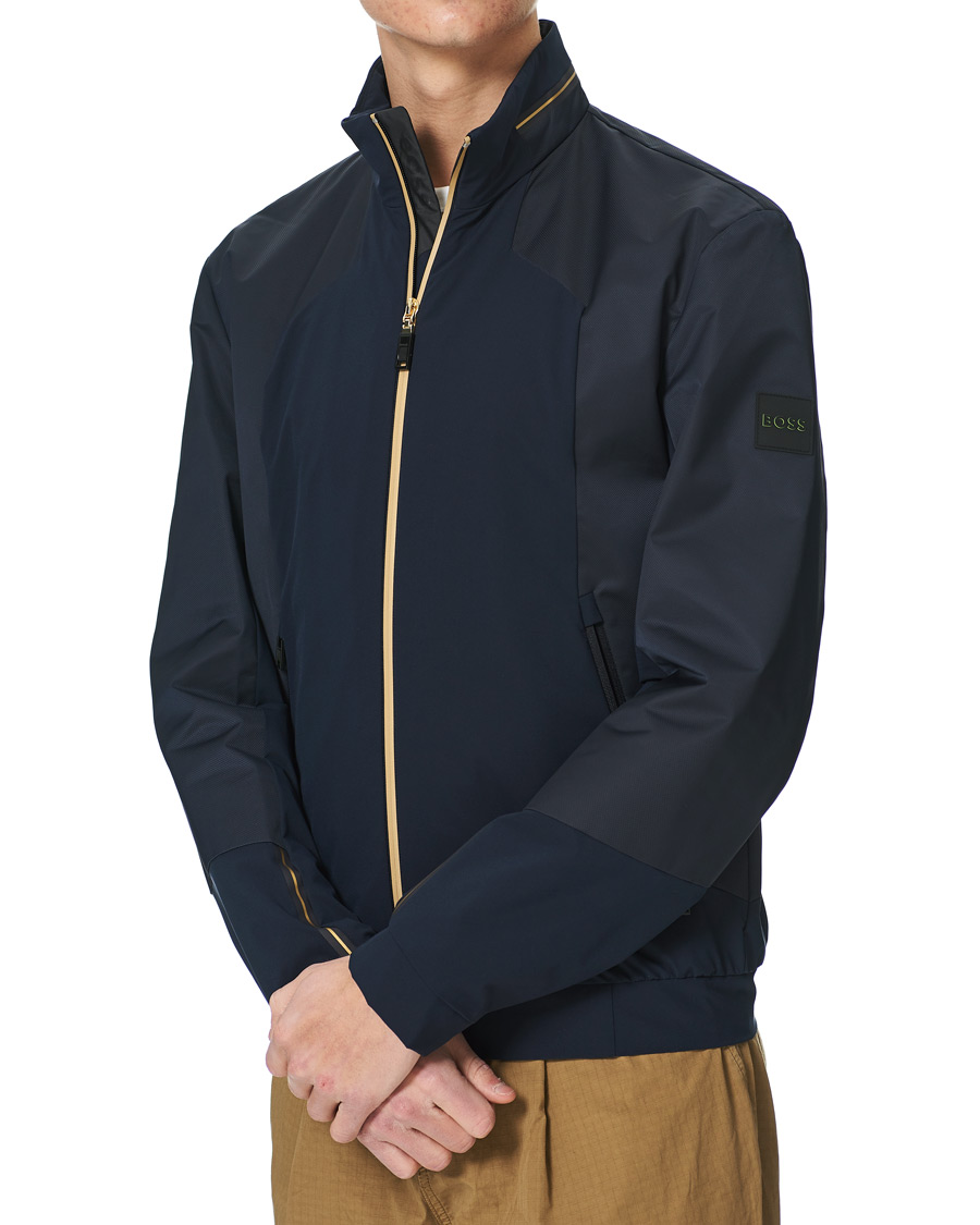 Herre | Jakker | BOSS GREEN | BOSS Athleisure Furio Taped Logo Jacket Dark Blue