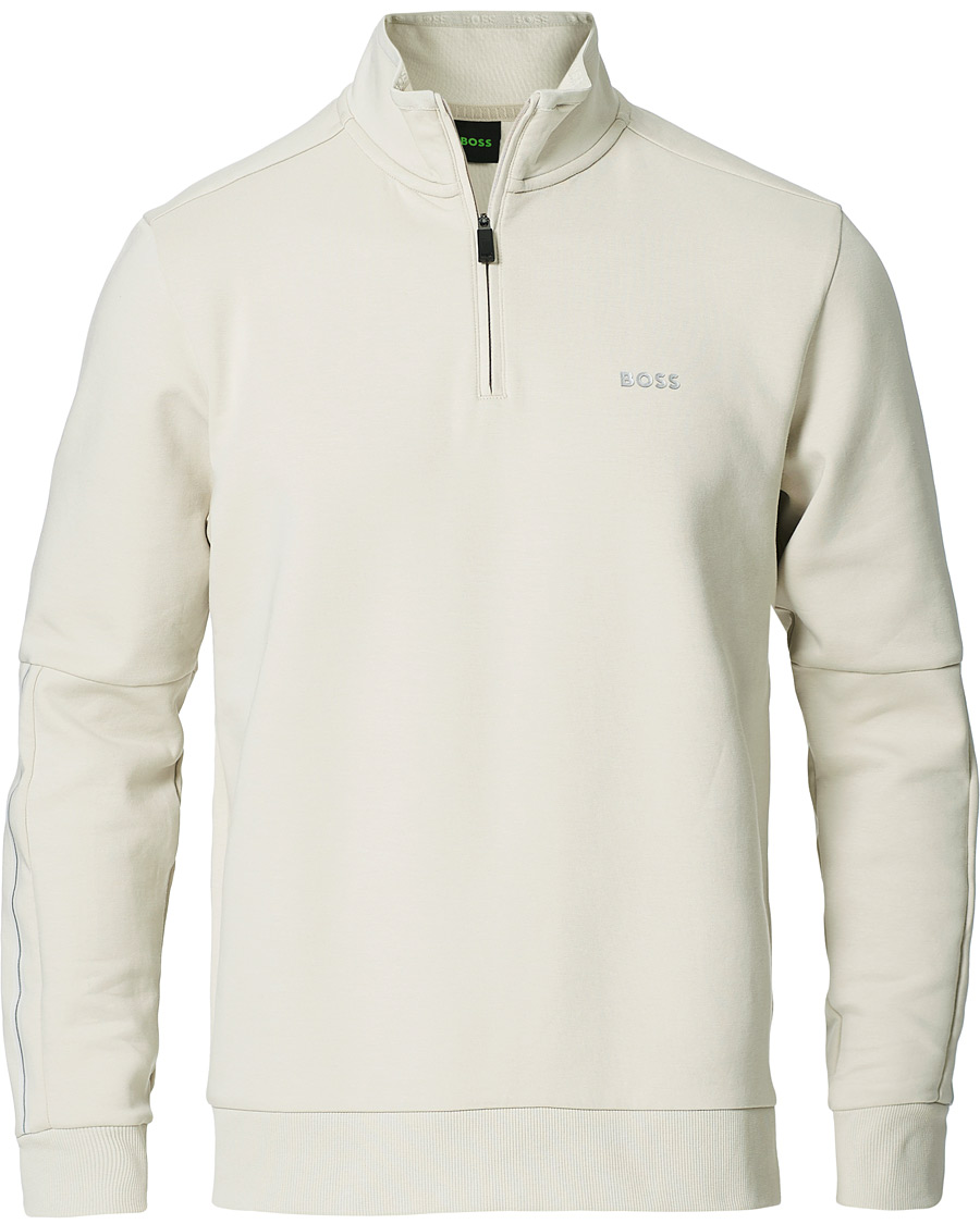 Herre | Trøjer | BOSS GREEN | BOSS Athleisure Sweat Half Zip Light Beige