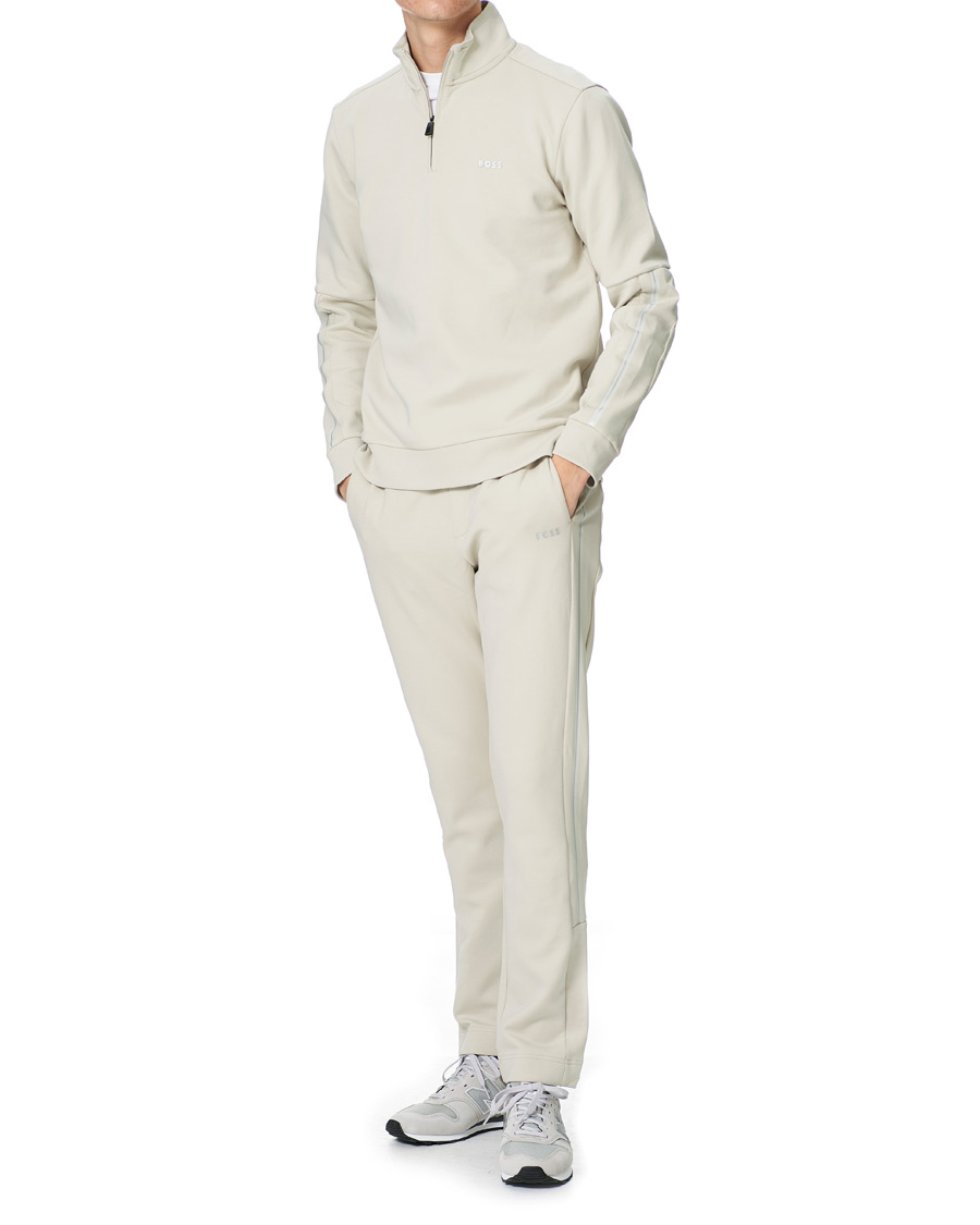 Herre | Trøjer | BOSS GREEN | BOSS Athleisure Sweat Half Zip Light Beige