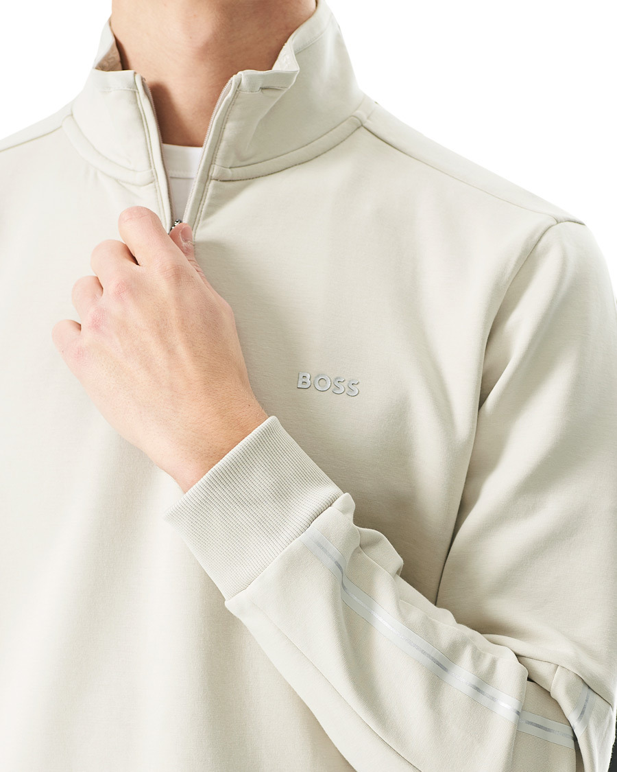 Herre | Trøjer | BOSS GREEN | BOSS Athleisure Sweat Half Zip Light Beige